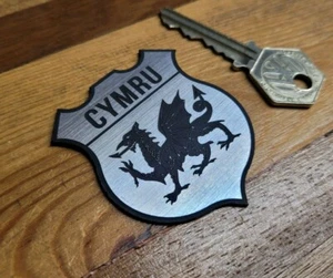 Wales Welsh Cymru Dragon Shield Style Self Adhesive Car Bike Acrylic Badge 2" - Picture 1 of 1