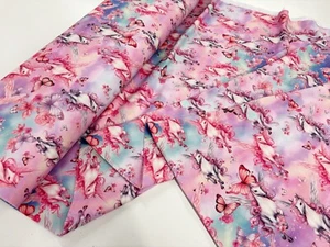 Unicorn Cotton Jersey Fabric Magical 4-Way Stretch Knit for leggings T-Shirts - Picture 1 of 8