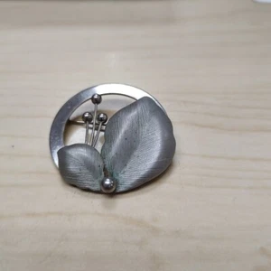 Vtg c. 1950s Emmons Jewelry "EmJ" Mark Mid Century Modern Silver Tone Brooch Pin - Picture 1 of 6