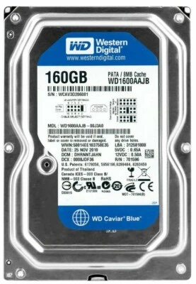 Disk WD Caviale Blue 160GB 7200U/Min 8MB Ata Ide Pata WD1600AAJB 3.5'' Pollici - Immagine 1 di 3
