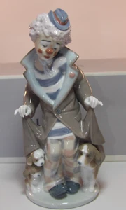 Lladro 9 3/4" Clown & Puppies Figurine 5901 Surprise + Box 1990s Excellent - Picture 1 of 10