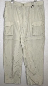 COLUMBIA PFG Large Fishing Pants Convertible No Lining Men's Cargo Pockets Khaki - Picture 1 of 6