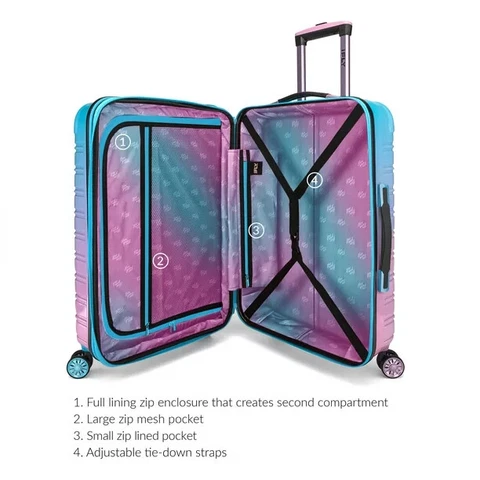 iFLY Fibertech 3 Piece Hardside Expandable Luggage Set, Cotton Candy Cover