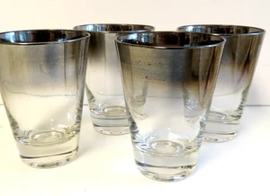 Set Of 4 Silver Fade 4 ounce Rocks Bar Glasses - Picture 1 of 3