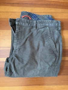 LL Bean Herren Hose Größe 38 x 32 Grün Chino Weich Flanell Standard Fit 298253 - Bild 1 von 6