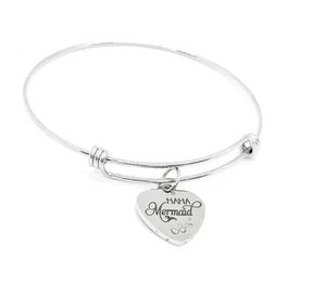 Mama Meerjungfrau Edelstahl Armband Herz Charm Meerjungfrau Schmuck verstellbar - Bild 1 von 1