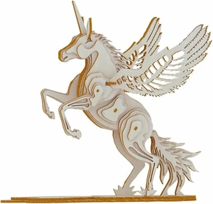 3D Holzpuzzle für Erwachsene, geflügeltes Einhorn Modellbausatz, 41 Teile, 9,6 Zoll - Bild 1 von 7