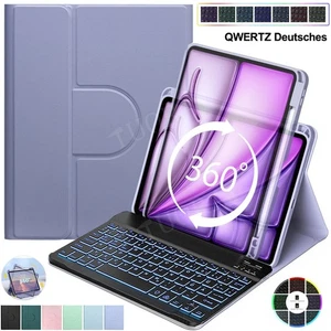 360 Hülle für iPad Air 11"M3 / 11.Gen 11" A16 2025 mit Beleuchtete Tastatur Maus - Bild 1 von 85