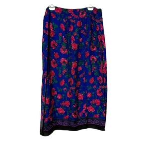 Vintage Diane Freis Original Floral Georgette Midi Skirt - Picture 1 of 7
