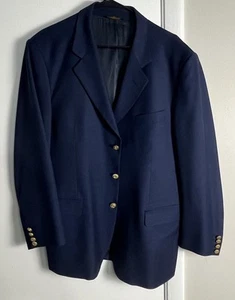 Giorgio Valentino Men’s 40 Navy Blue Blazer W/ Gold Buttons Made In Italy - Picture 1 of 8