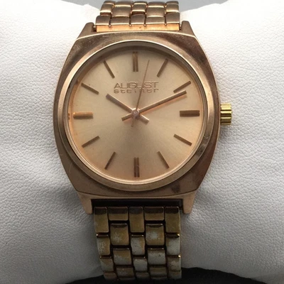 August Steiner AS8186RG Rose Gold Tone Womens Watch 34mm Sapphire Crystal 6.25" - Image 1 of 4