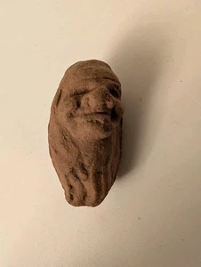 Vintage Hand Carved Brazilian Nut with Face 2" Long - Picture 1 of 7