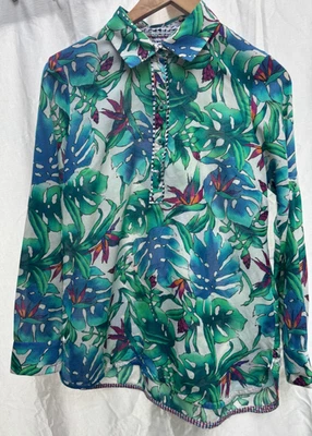 Robert Graham Silk Cotton Womens Blouse Size Medium M Long Sleeve Collared Shirt - Image 1 of 4