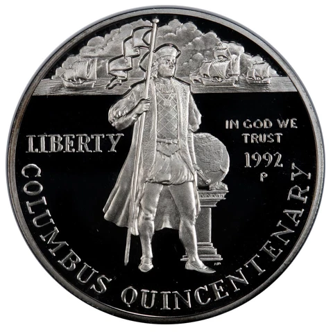 1992 Columbus Proof Commemorative 90% Silver Dollar US Coin Cover