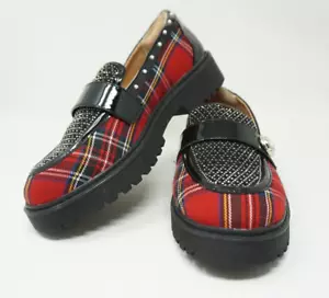 Torrid Betsey Johnson Damenschuhe Größe 10WW extrabreite rot kariert Halbschuhe Damen - Bild 1 von 13