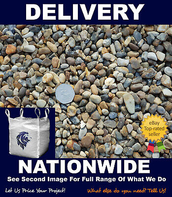 10mm Pea Gravel Bulk Bag (825kg Minimum) - Craned Nationwide Delivery Included • 75£