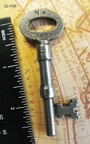 Old Skeleton Key Very Rare GENUINE Antique Victorian Hospital Asylum Master Key Cover