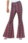 60s 70s Psychedelic Flares Flared Trousers Disco Hippy Ladies Fancy Dress L 16