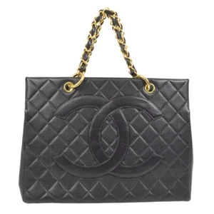 Chanel Black Calfskin Tote Chain Handbag 120748 - Picture 1 of 9