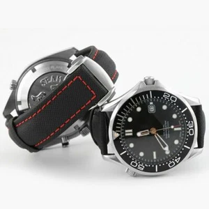 22 mm Nylon Leder Canvas Band Heftklammer für Omega Planet Ocean schneller US-VERSAND + Schnalle - Bild 1 von 44