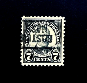 US Stamp - 1923 McKinley 7c Precancel Error Invert BOSTON MASS r66 MNG - Picture 1 of 2
