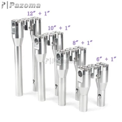 Kit Elevadores de Manillar Cromo 6" 8" 10" 12" Elevación para Harley Davidson Barra de 1"" 25 mm Foto 1 de 4