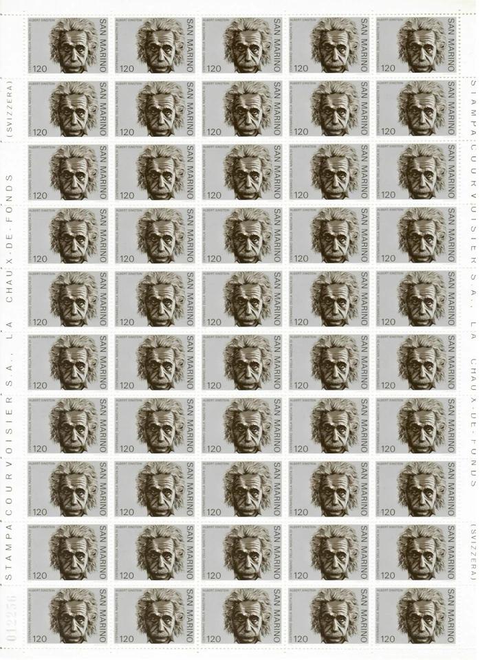 S34651 San Marino 1979 MNH** Einstein 1V hoja completa no doblada Foto 1 de 1