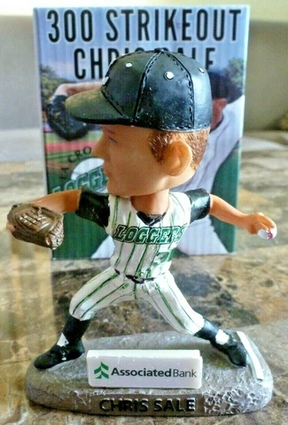 CHRIS SALE MINI BOBBLEHEAD -  La Crosse Loggers Northwoods League SGA NEW IN BOX Cover