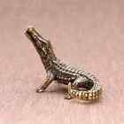 Antique Bronze Figurines Vintage Brass Mini Alligator Statue Crocodile Miniature