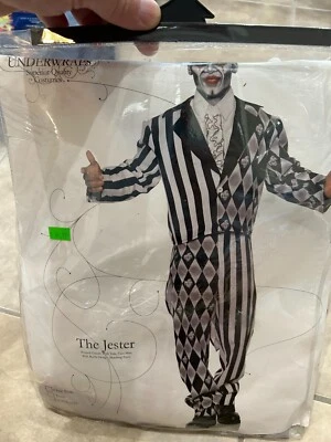 Esmoquin Bufón Blanco y Negro con Colas Disfraz Hombre Adulto NUEVO Envolturas 2XL Foto 1 de 2