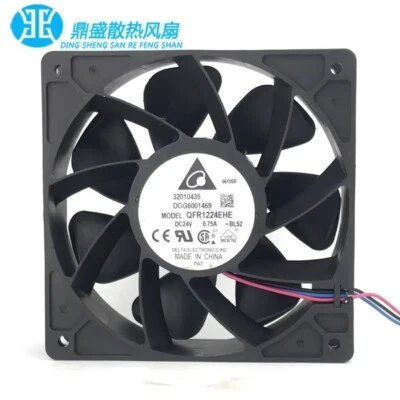 Delta QFR1224EHE 12038 DC24V 0.75A 12CM 3-Wire Inverter Cooling Fan - Image 1 of 4