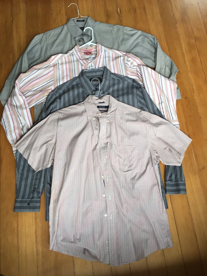 4 Dress Shirts Xl Nautica  Guess Arrow Company Tasso Ella - Image 1 of 1