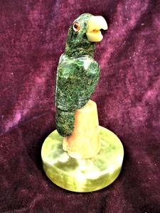 VINTAGE 1940'S ONYX PARROT PAPERWEIGHT - BRAZIL - Picture 1 of 6