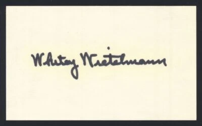 WHITEY WIETELMANN SIGNED 3x5 Index Card (d.2002) Boston Braves Pirates - Image 1 of 3