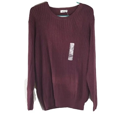 NWT G&M Mens Sweater Sz 2X Elmsford Cable Front Burgundy - Изображение 1 из 3