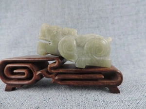 Antique Chinese Nature Hetian Jade Pendant Hand-Carved PIXIU Statue - Picture 1 of 9