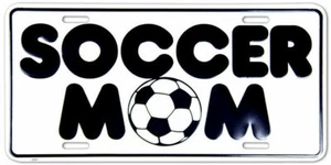 Soccer Mom Embossed Metal License Plate Sign - Picture 1 of 1