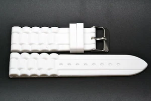 18MM WHITE RUBBER WATERPROOF SPORT DIVER WATCH BAND STRAP FITS FOSSIL - Picture 1 of 1