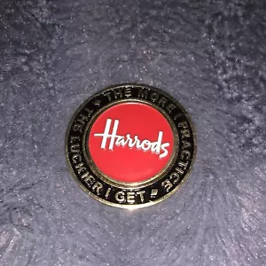 Vintage Red Magnamark Harrods Collectable Metal & Enamel Rare Golf Ball Marker - Picture 1 of 6