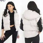New Womens Hooded Gilet Bodywarmer Ladies Coat Puffer Jacket Cropped 8-16