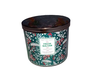 Bath & Body Works Fresh Balsam 3-Wick Glass Jar Candle 14.5 oz NEW Christmas - Picture 1 of 4