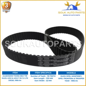 TIMING BELT 4JG2 4JG2-T 119 TEETH For Isuzu OPEL FRONTERA & TROOPER 1995-04 - Foto 1 di 3