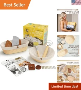 Sourdough Proofing Basket Gift Set, Round 9" & Oval 10" Banneton, Sourdough S... - Picture 1 of 9