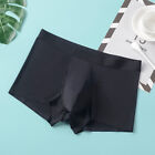 Mens Ice Silk Underwear Smooth Flat Seamless Solid Colorbusiness Boxer Briefs