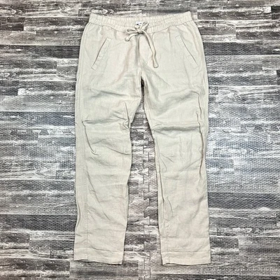 Pantalones James Perse Ligeros Beige Lino WDTT1496CU Para Mujer Talla 3/Grande NUEVO Foto 1 de 4