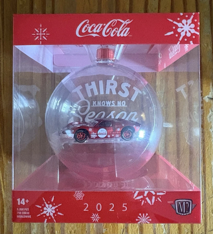 2025 M2 MACHINES  Christmas Ornament Coca-Cola Chase ‘66 Ford GT 40 MKIi - Image 1 of 1