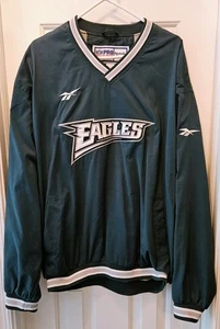 NFL Philadelphia Eagles Windbreaker Sweatshirt Mens Large Reebok ProLine 1996 - Picture 1 of 3
