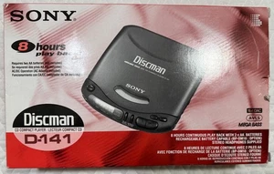 SONY VINTAGE DISCMAN D-141 con scatola tutti gli inserti originali e adattatore AC RARO - Foto 1 di 9