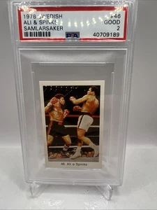 MUHAMMAD ALI VS LEON SPINKS 1978 SWEDISH SAMLARSAKER #46 PSA 2 (under Graded) - Picture 1 of 2