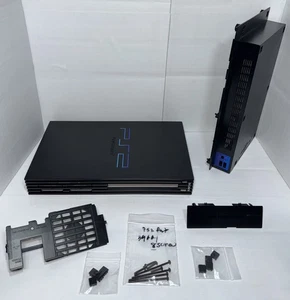 OEM Sony PS2 Fat Black Housing Set SCPH-39001 w Fan Caddy & Exp. Bay Cover Clean - Picture 1 of 10